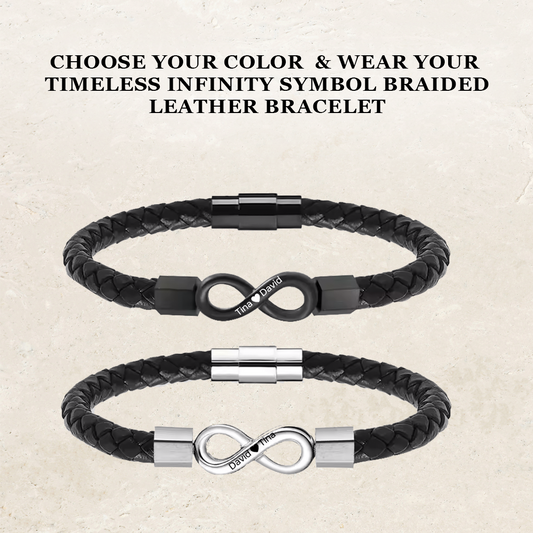 Timeless Infinity Symbol Braided Leather Bracelet