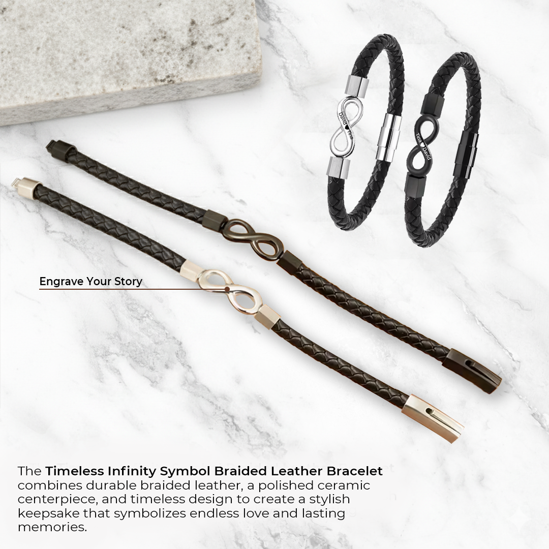 Timeless Infinity Symbol Braided Leather Bracelet