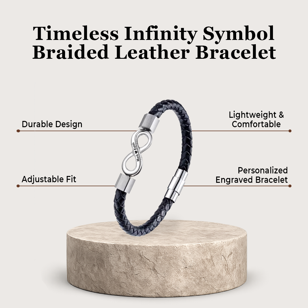 Timeless Infinity Symbol Braided Leather Bracelet