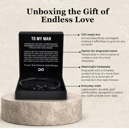 Timeless Infinity Symbol Braided Leather Bracelet